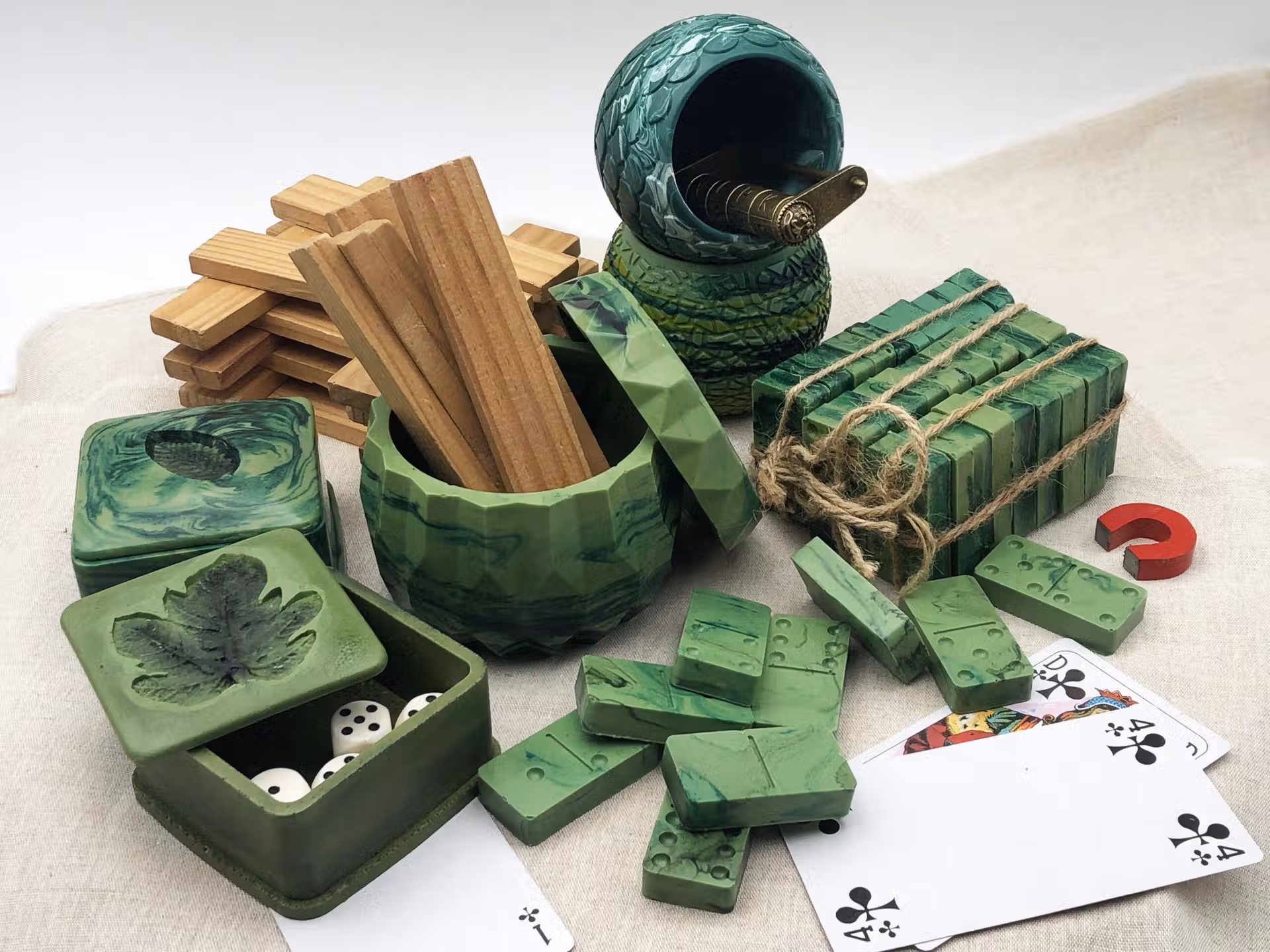 collection jeux cire d'abeille beilsens vert